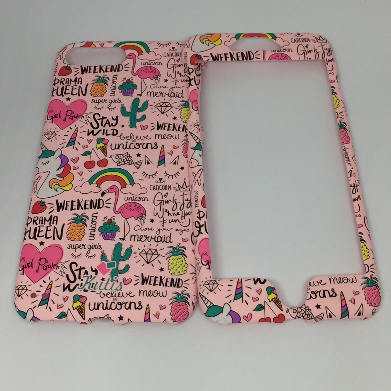 เคสคูทิส (Kutis) ไอโฟน7พลัส,8พลัส(ลายนกฟลามิงโก้พื้นหลังสีชมพู)