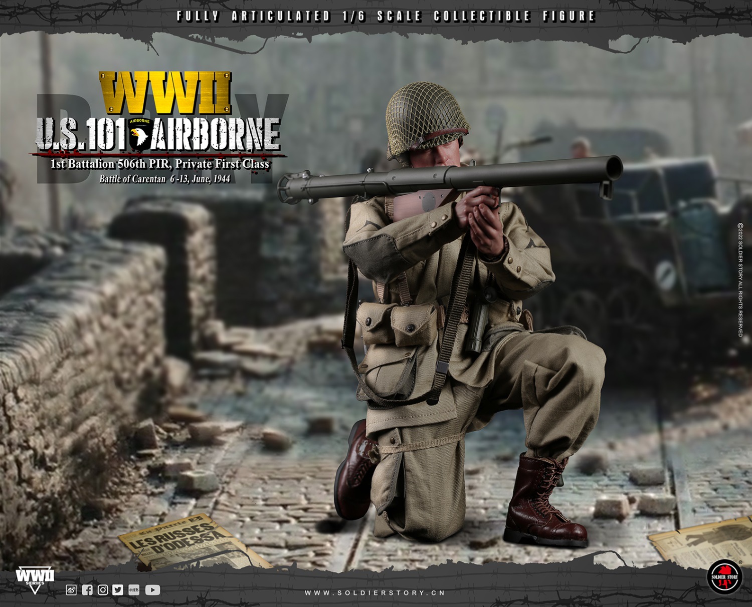 Soldier Story SS-126 1/6 WWII U.S. 101st Airborne - 1st Battalion 506th PIR, Private First Class