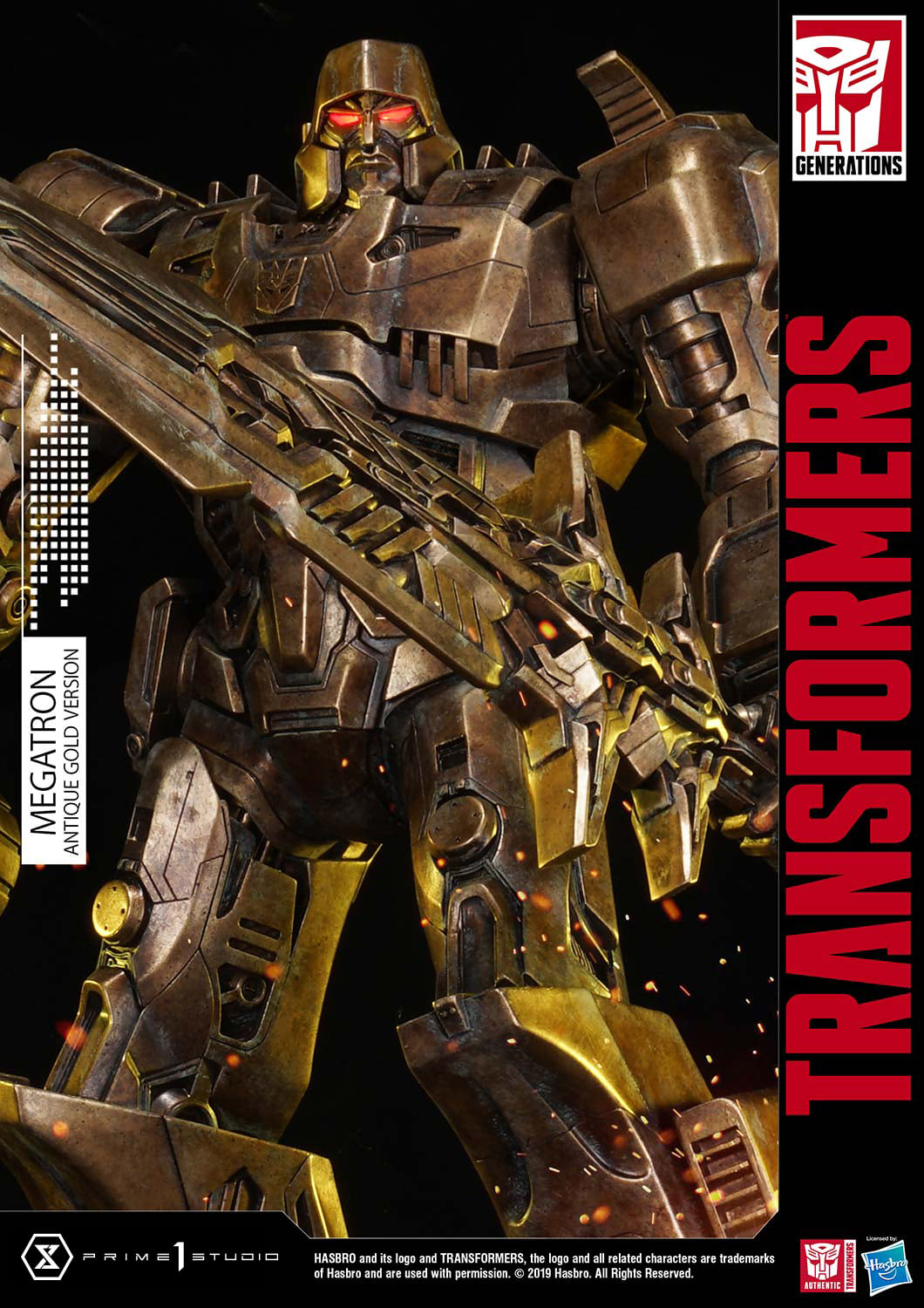 Prime 1 Studio PMTF-02AG Transformers G1 - Megatron (Antique Gold Version)