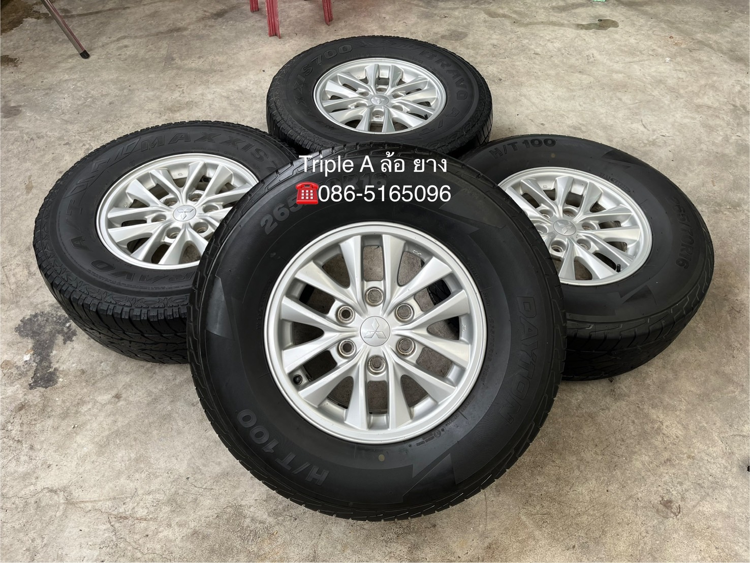 ✨ล้อแม็กพร้อมยาง✨6รู139 Mitsu Triton ขอบ 16