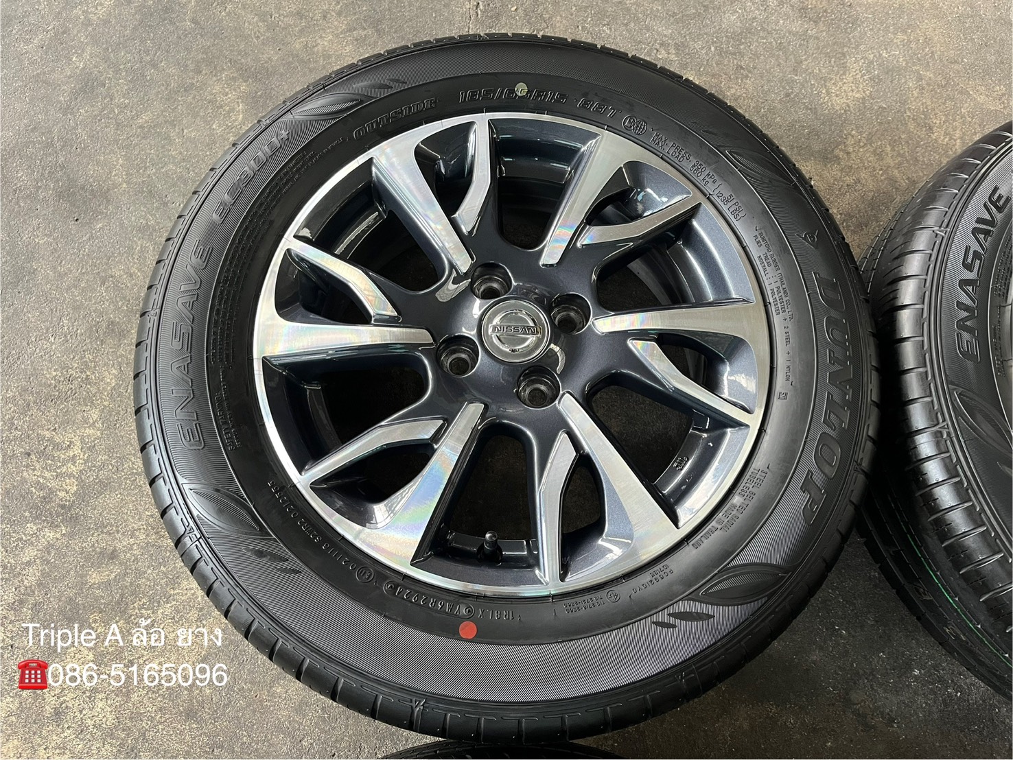 ✨ล้อแม็กพร้อมยางใหม่💯✨Nissan Almera Sportech รุ่นใหม่ขอบ 15 เทาหน้าเงา💖สวยกริ๊บ💖