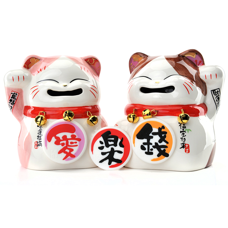 กระปุกออมสิน,เก็บทรัพย์ Lucky Cat Ornament Store งานกระเบื้องญี่ปุ่น