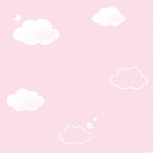 HEM-01 Wallpaper Vinyl Sticker วอลล์เปเปอร์ไวนิล แบบมีกาวในตัว ลายท้องฟ้าสีชมพู หน้ากว้าง 100 cm