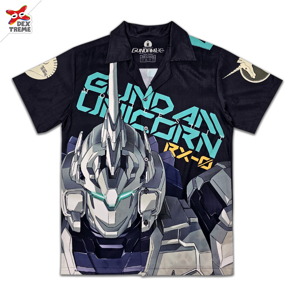 เสื้อฮาวาย Mobile Suit GUNDAM Hawaii shirt UNICORN RX-0
