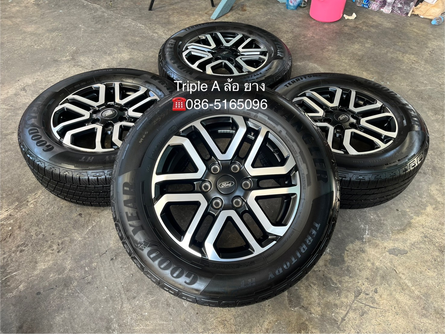 ✨ล้อแม็กพร้อมยางใหม่ป้ายแดง✨Ford Next-Gen Sport ขอบ 18 ดำหน้าเงา💖ใหม่กริ๊บ💖