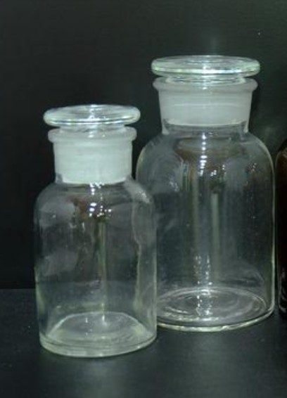 ขวดใส่สารสีขาวปากแคบจุกแก้ว reagent bottle