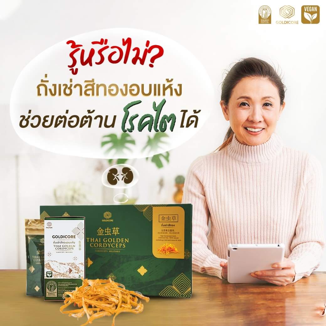 ถั่งเช่าสีทอง goldicore บำรุงสุขภาพ ถั่งเช่า