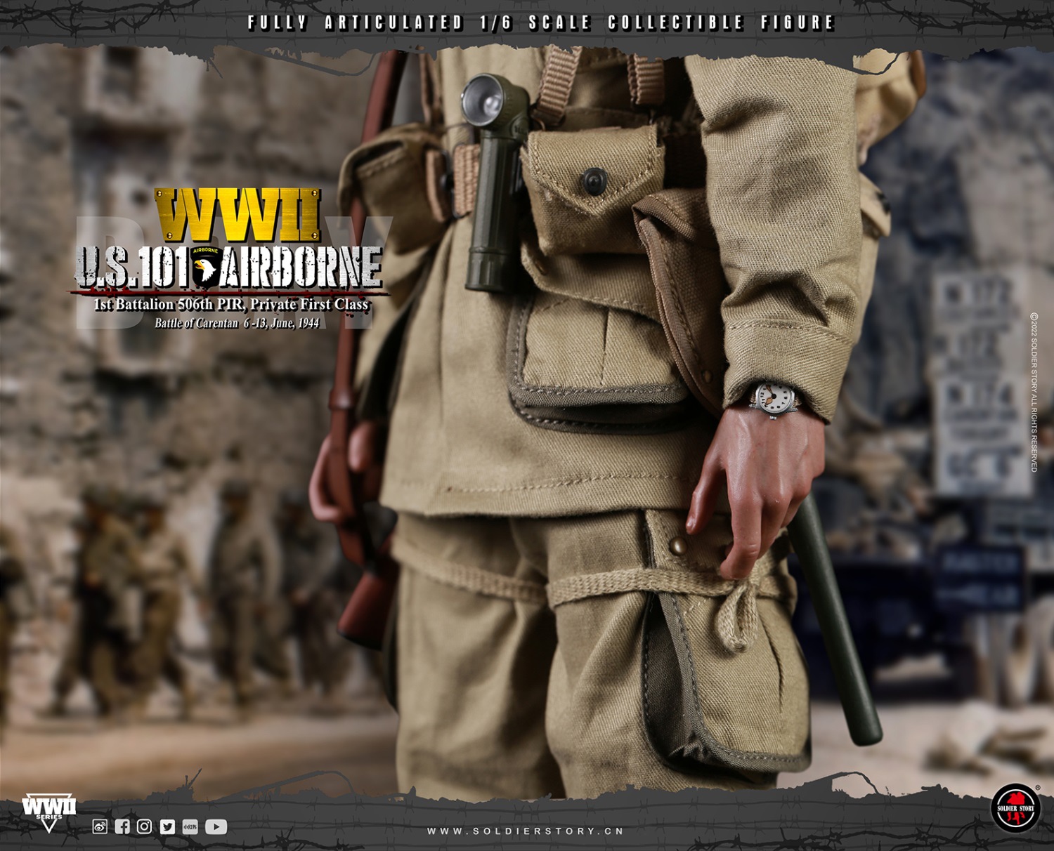 Soldier Story SS-126 1/6 WWII U.S. 101st Airborne - 1st Battalion 506th PIR, Private First Class