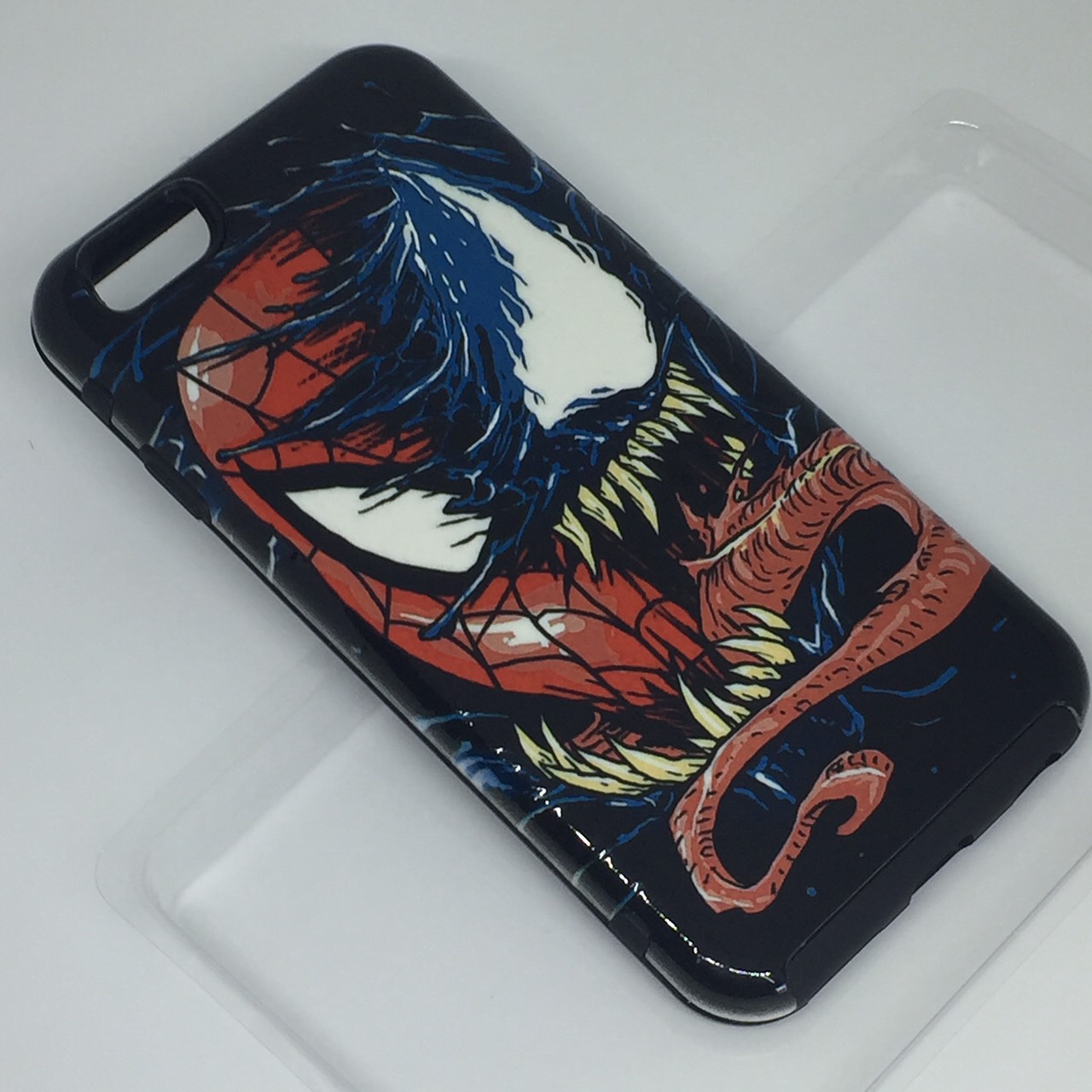 เคสฝาหลัง2ชั้น เคสไอโฟน6,6S(ลายสไปเดอร์แมนอ้าปาก)มาใหม่ เคสฝาหลังลายฮีโร่ เคสฝาหลังซิลฺโคน+tpu