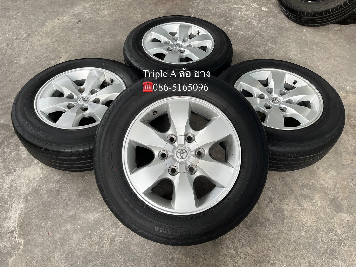 ✨ล้อแม็ก 6รู139✨Toyota ขอบ 16 แถมยาง 215-65-16 Yokohama ปี 21🚘ใส่กับ รถตู้ Commuter 6รู139 ได้เลย