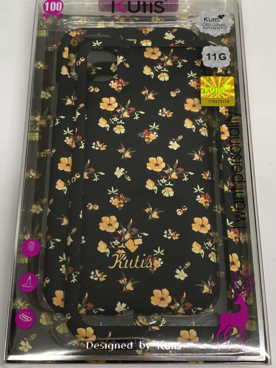 เคสคูทิส(Kutis)เคสไอโฟน11G(ลายดอกไม้ช่อดอกสีส้ม)มาใหม่ เคสประกบหน้า-หลัง เคสเรืองแสง เคสลายวินเทจ ร้านSuperhero Klongthom