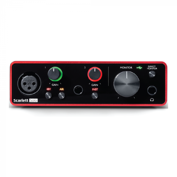 Focusrite Scarlett Solo (3RD GEN) Interface สำหรับปรับแต่งเสียงรับส่งสัญญาณบันทึกเสียงไมโครโฟนกับคอมพิวเตอร์