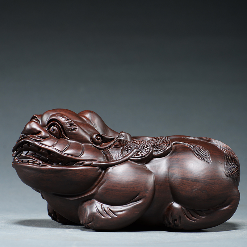 ปี่เซี๊ยะเก็บทรัพย์ Lucky Pixiu Rosewood Crafts งานแกะสลักไม้จริงจากฝูเจี้ยน ประเทศจีน