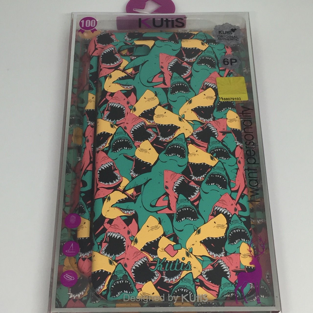 เคสคูทิส (Kutis) ไอโฟน6พลัส,6Sพลัส (ลายฉลามเขียว-แดง)มาใหม่ เคสประกบหน้า-หลัง เคสเรืองแสง เคสลายวินเทจ