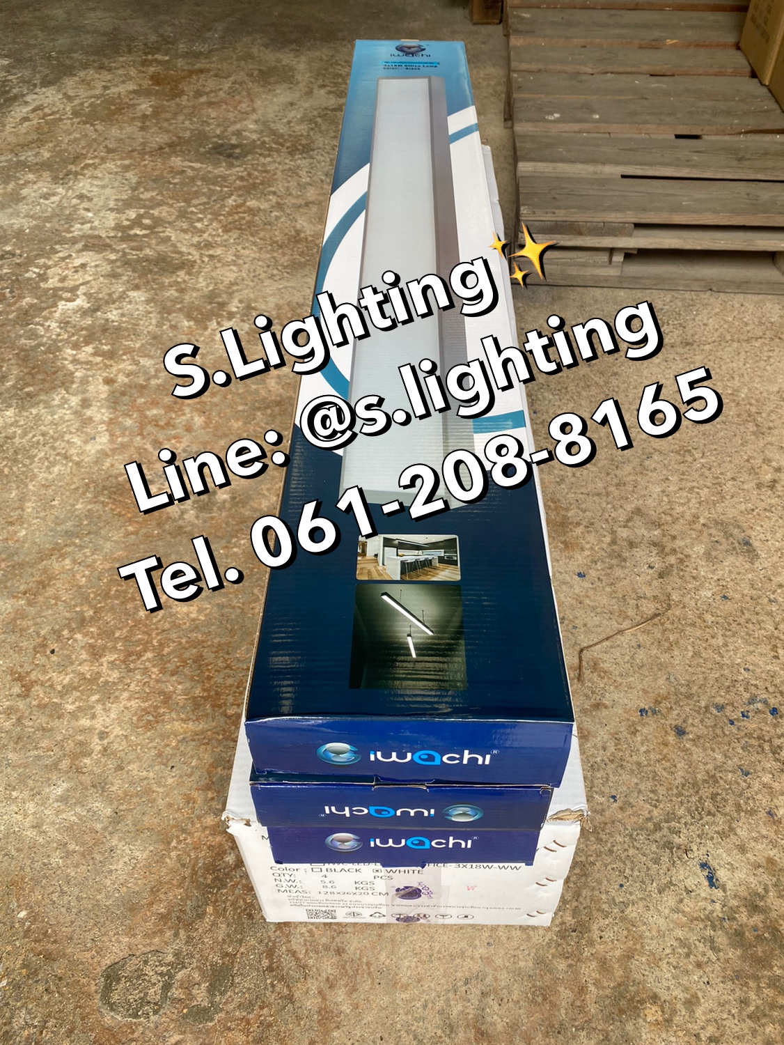 โคมไฟแขวนสลิงเพดาน Linear Office LED 3x18w แสงขาว (เปลี่ยนหลอดได้)