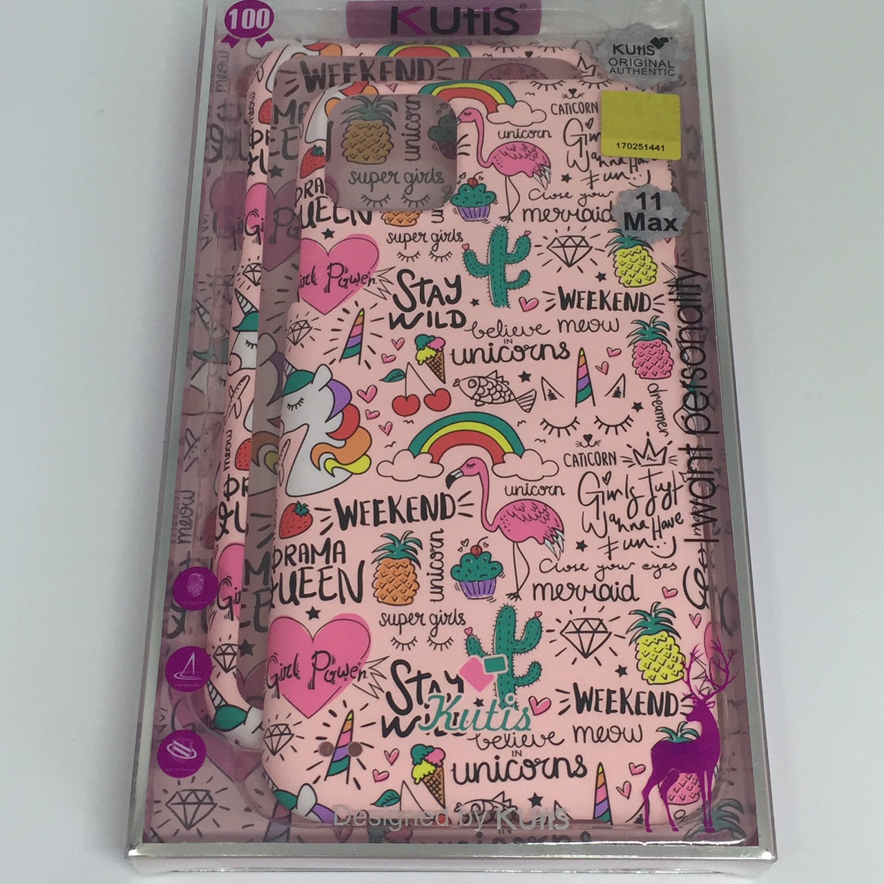 เคสคูทิสKutisไอโฟน11Max(ลายฟลามิงโก้ผอม)มาใหม่ เคสประกบหน้า-หลัง เคสเรืองแสง เคสลายวินเทจ ร้านSuperhero KLongthom