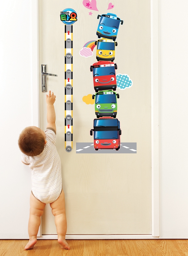 TYS-58762D Wall Sticker วอลล์สติ๊กเกอร์วัดส่วนสูงลาย Tayo Bus ทาโย่บัส ขนาดแผ่น 50x70 cm