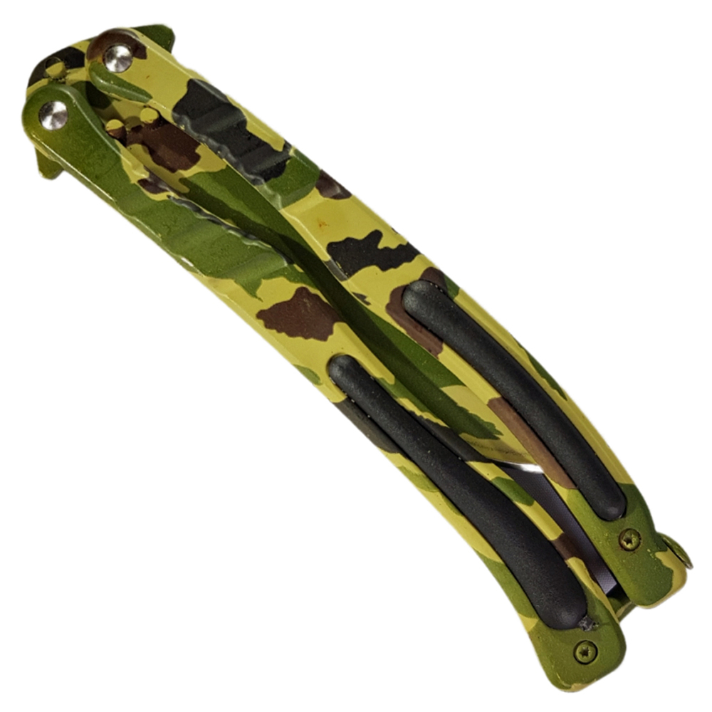 Balisong มีดบาลีซอง มีดควง มีดพับ มีดบัตเตอร์ฟลาย CS GO Counter-Strike (ลายพรางทหาร) พร้อมซองไนล่อนสำหรับเก็บมีด