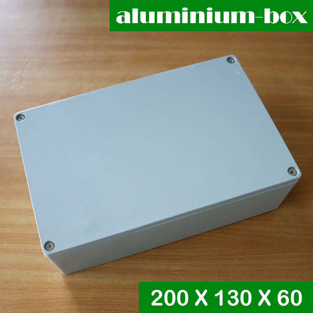กล่องอลูมิเนียมกันน้ำ IP66 สีเทา ขนาด 200 X 130 X 60 มม. (V)