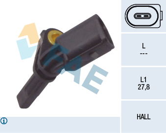 เซ็นเซอร์ ABS หน้า-หลังขวา Volkswagen T5 (7H0927804)