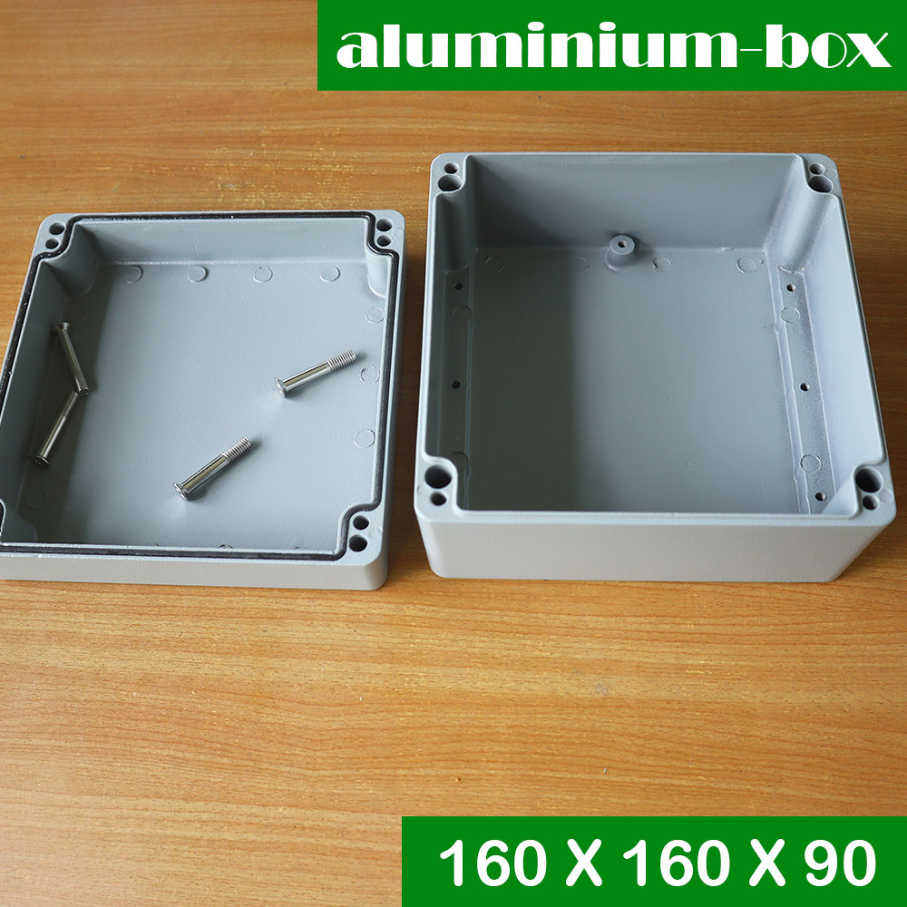 กล่องอลูมิเนียมกันน้ำ IP66 สีเทา ขนาด 160 X 160 X 90 มม. (V)