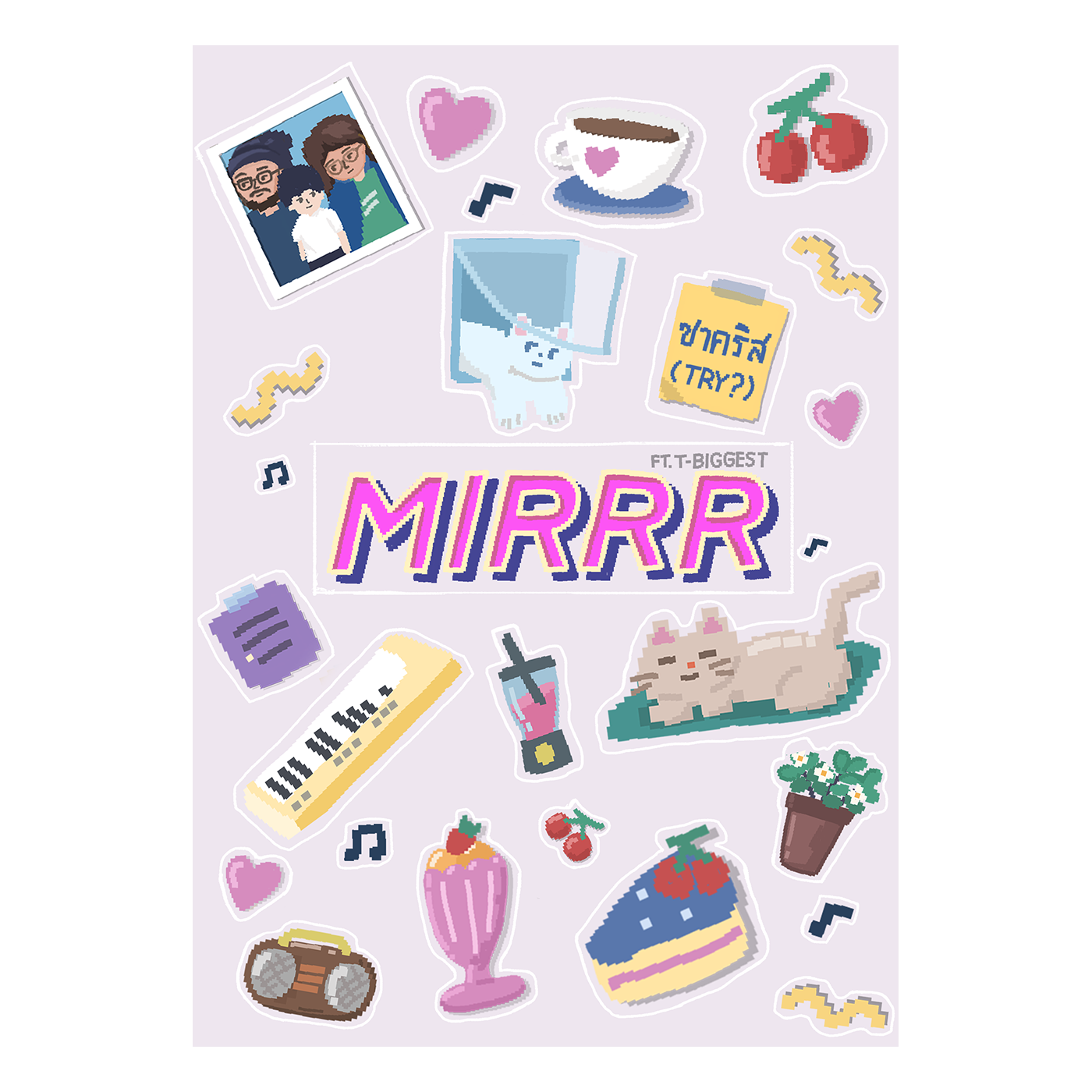 MIRRR : SET T-SHIRT OVER SIZE [CAT EXPO6] + STICKER