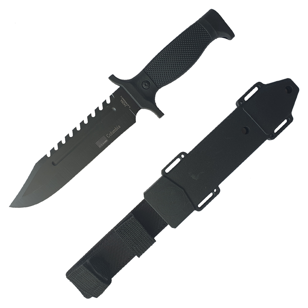 มีดพก มีดใบตาย Columbia 2428A ขนาด 12 นิ้ว (30.5 ซม.) พร้อมปลอกมีด ABS ร้อยเข็มขัดสำหรับเก็บมีด