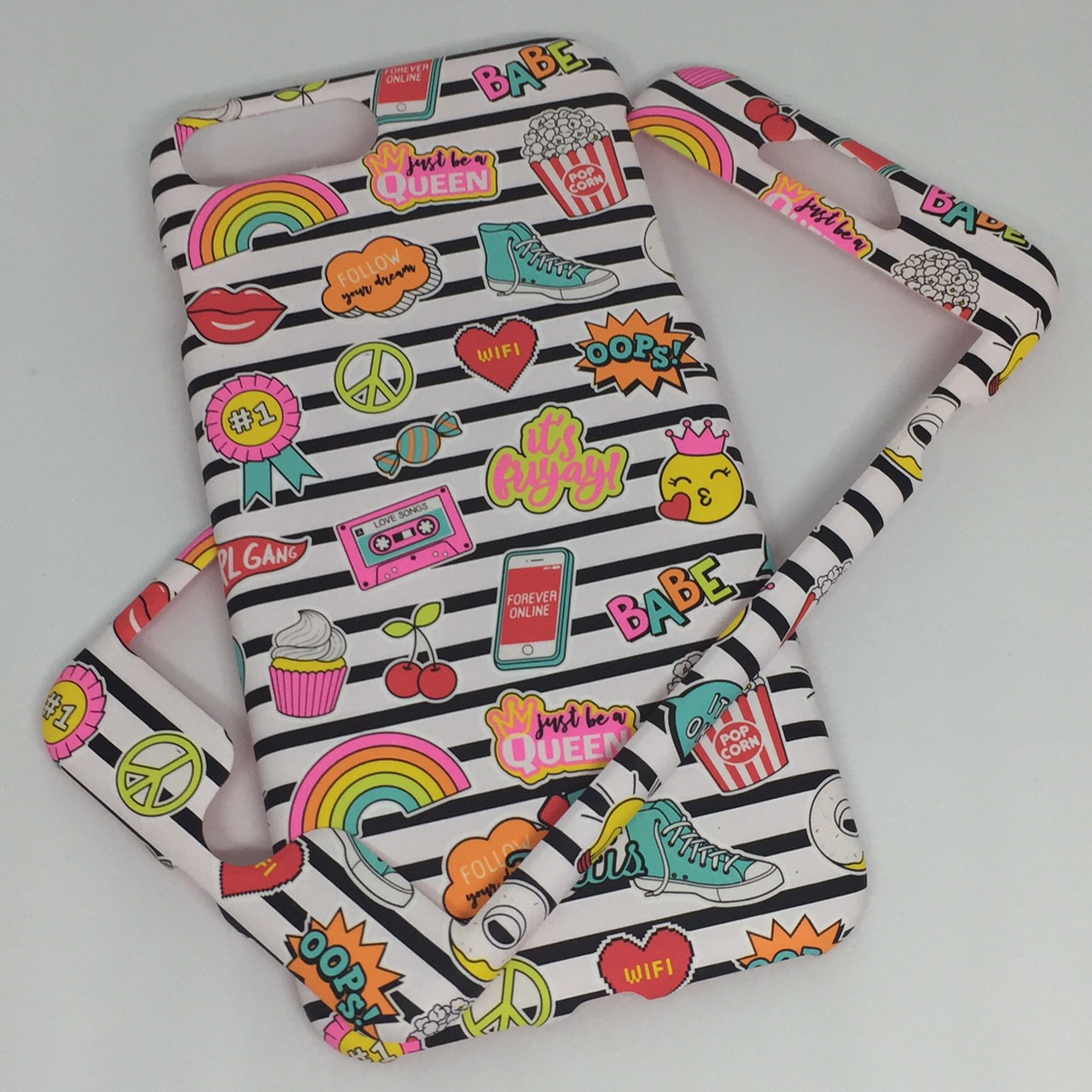 เคสคูทิส(Kutis)ไอโฟน7พลัส,8พลัส(ลายทางม้าลายBABE)มาใหม่ เคสประกบหน้า-หลัง เคสเรืองแสง เคสลายวินเทจ ร้านSuperhero Klongthom