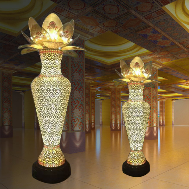 แจกันโคมไฟคริสตัลดอกบัว(LED) สำหรับจุดบูชาพระโพธิสัตว์,พระพุทธ,ตกแต่งหิ้งบูชา เสริมมงคล