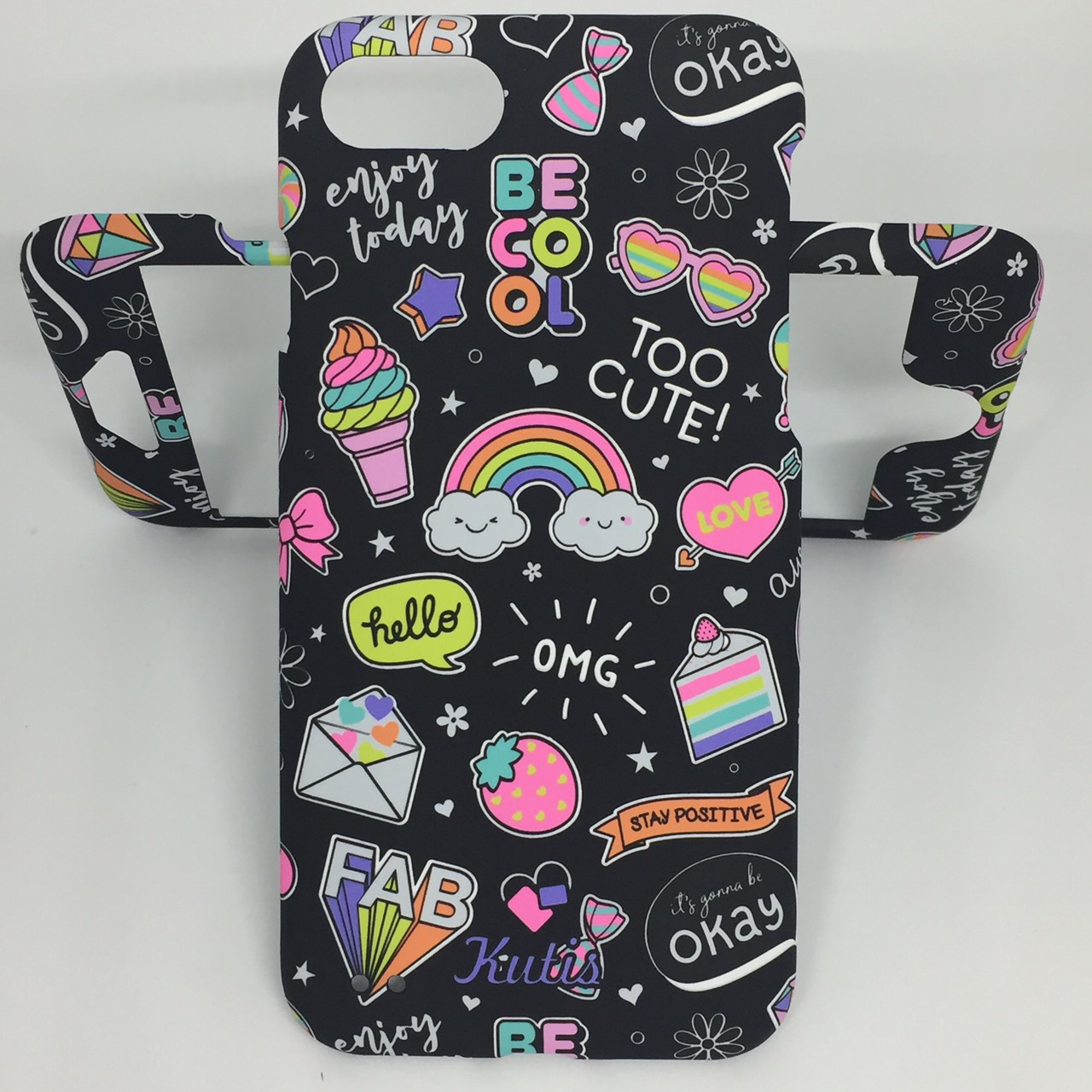 เคสคูทิส(Kutis) ไอโฟน7,8(ลายสายรุ้งBECOOL)มาใหม่ เคสประกบหน้า-หลัง เคสเรืองแสง เคสลายวินเทจ ร้านSuperhero Klongthom