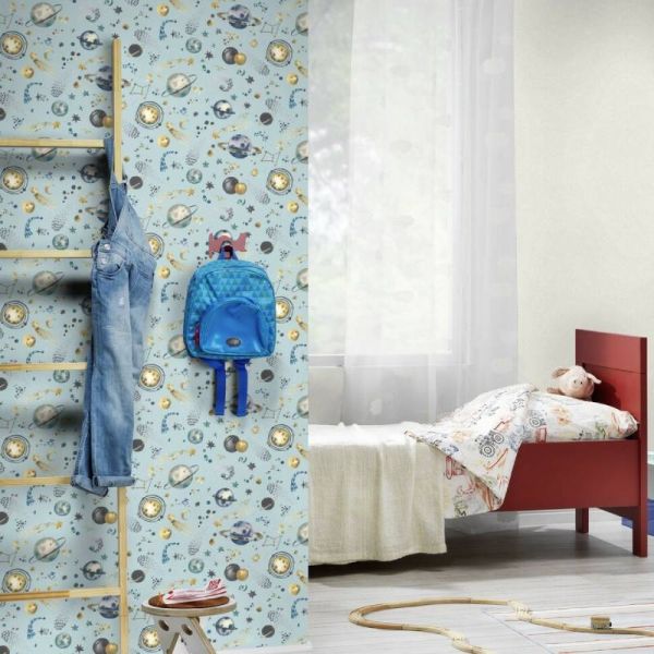 วอลเปเปอร์ลายเด็ก Kids World โปร 11.11 แบบหลังผ้า ทนทาน กันลามไฟ : Fabric-Backed Wall Paper