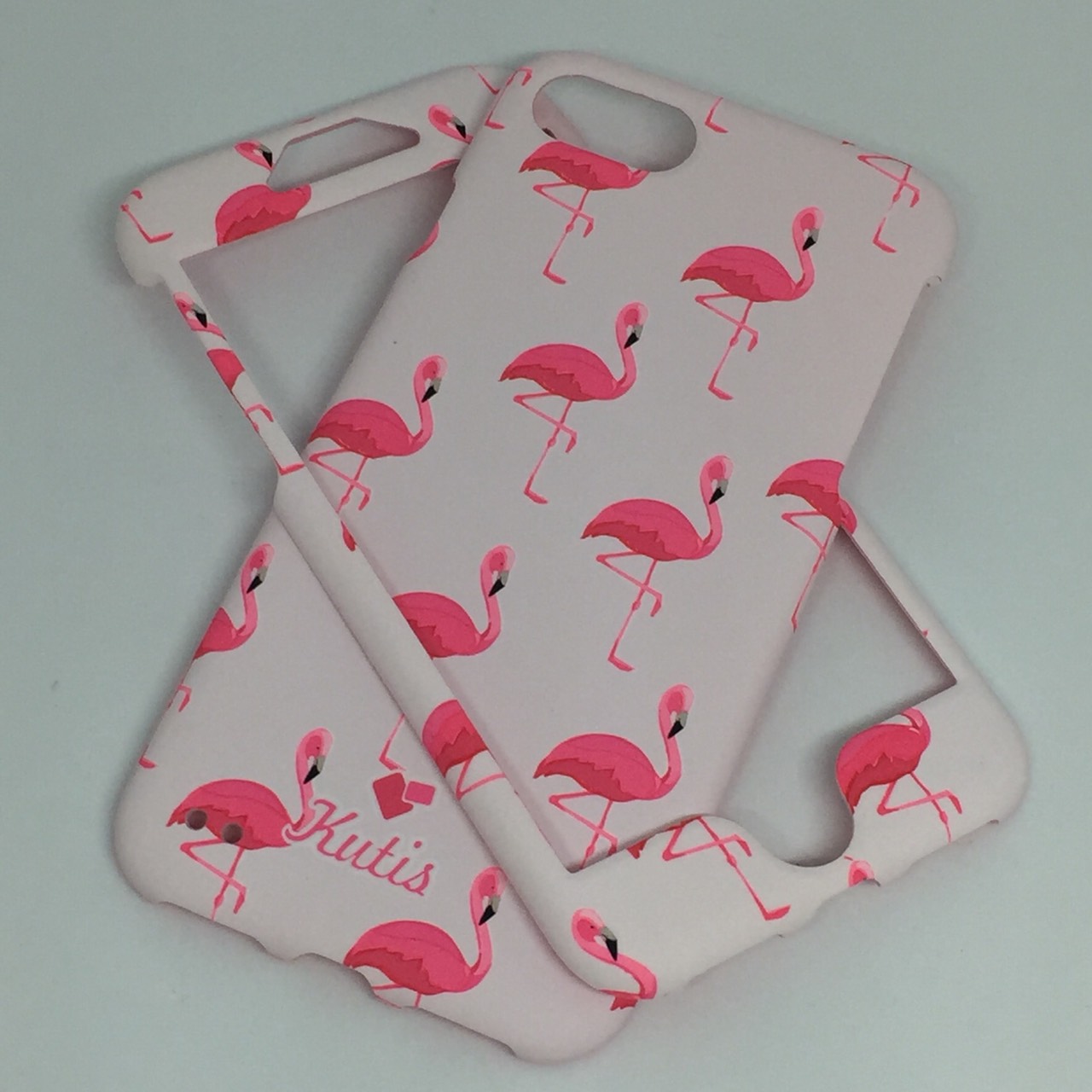 เคสคูทิส (Kutis) ไอโฟน7,8 (ลายฟลามิงโก้สีขาว)มาใหม่ เคสประกบหน้า-หลัง เคสเรืองแสง