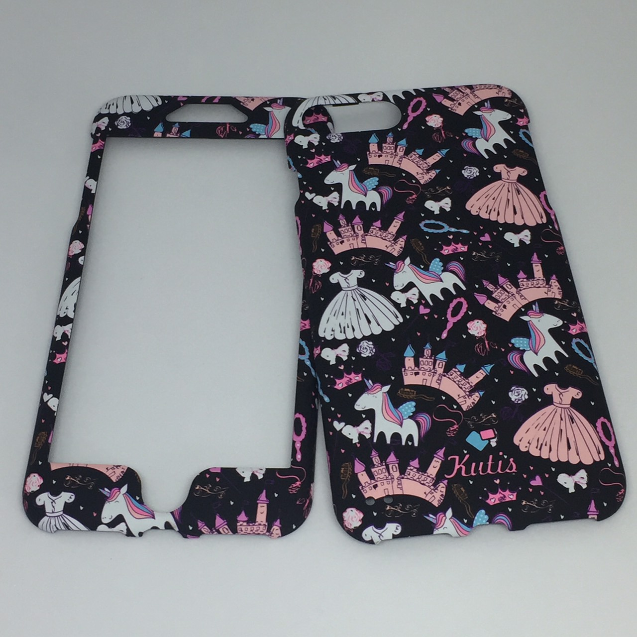 เคสคูทิส(Kutis)ไอโฟน7พลัส,8พลัส(ลายกระโปรงกับปราสาทสีดำ)มาใหม่ เคสประกบหน้า-หลัง เคสเรืองแสง เคสลายวินเทจ
