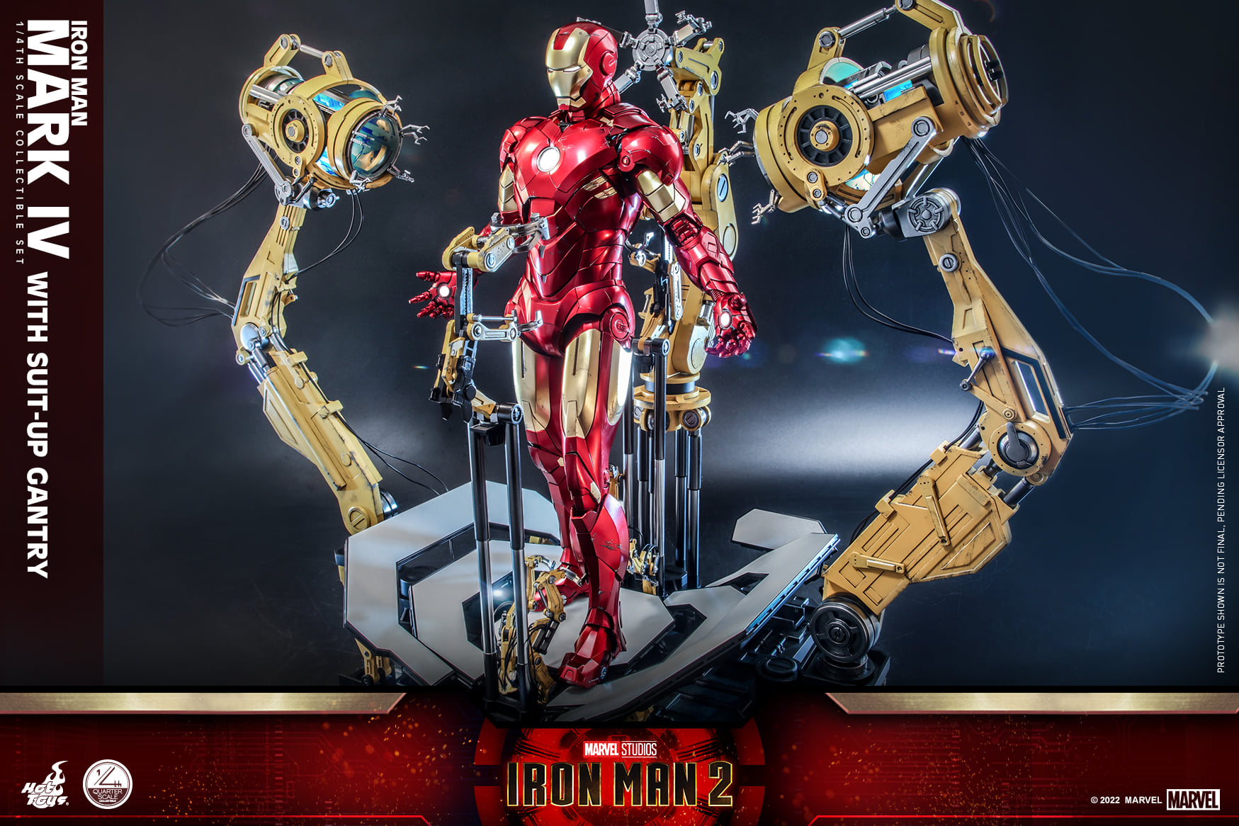 Hot Toys QS021 1/4 Iron Man 2 - Iron Man Mark IV with Suit-Up Gantry