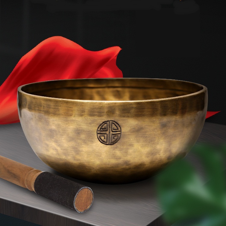 Tibetan Singing Bowl ขันทิเบต(ทองเหลือง) งานทำมือโดยช่างฝีมือชาวเนปาล (24 cm.)