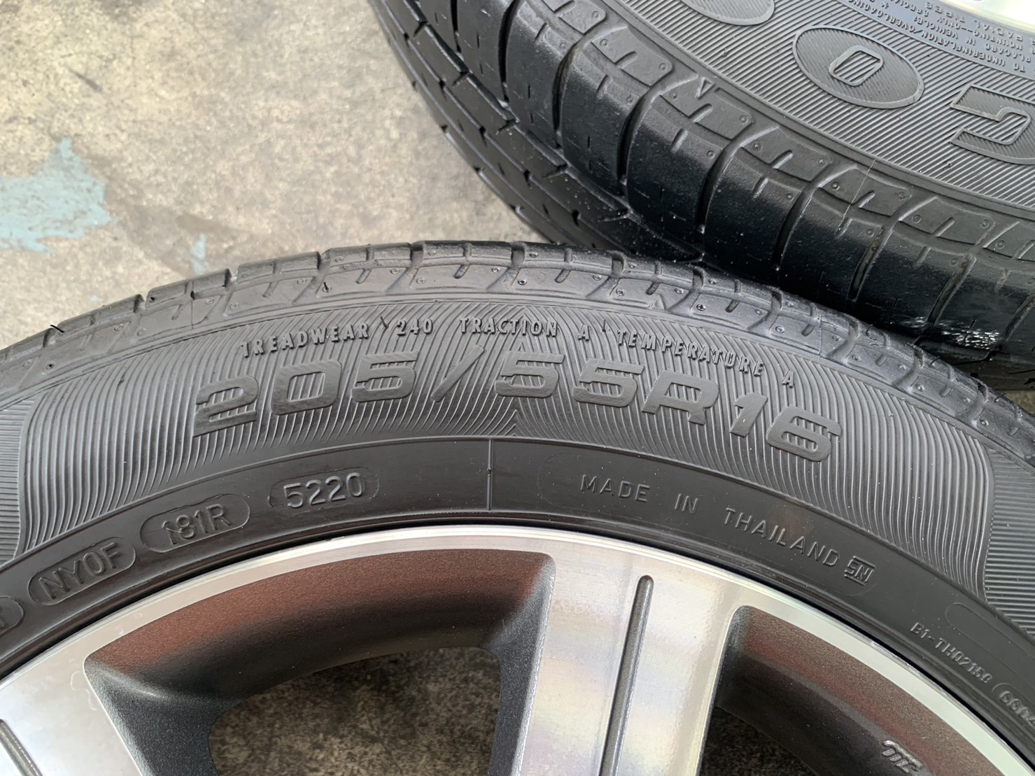 ✨ล้อแม็ก 5รู114✨Honda ลาย 7 ก้าน ขอบ 16 เทาหน้าเงา พร้อมยาง 205-55-16 Goodyear ปลายปี 20