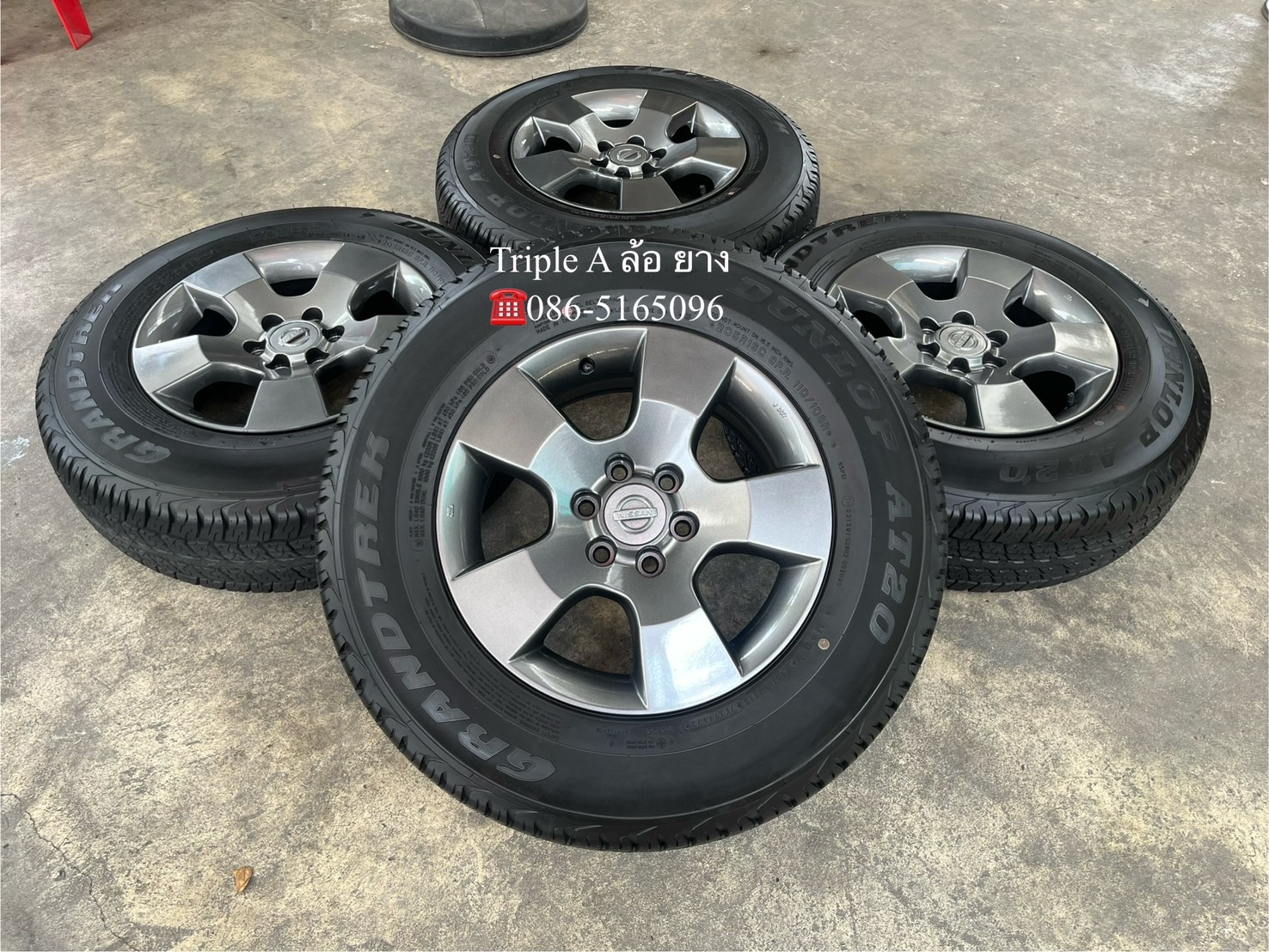 ✨ล้อแม็ก 6รู114✨Nissan Navara ขอบ 16 สีไฮเปอร์ พร้อมยางป้ายแดง 205R16 Dunlop🌟ปลายปี 23🌟