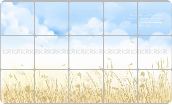 HOK-21108 Foil Sheet อลูมิเนียมสติ๊กเกอร์แต่งผนังกันน้ำมัน ลายดอกหญ้า ขนาด 45x75 cm