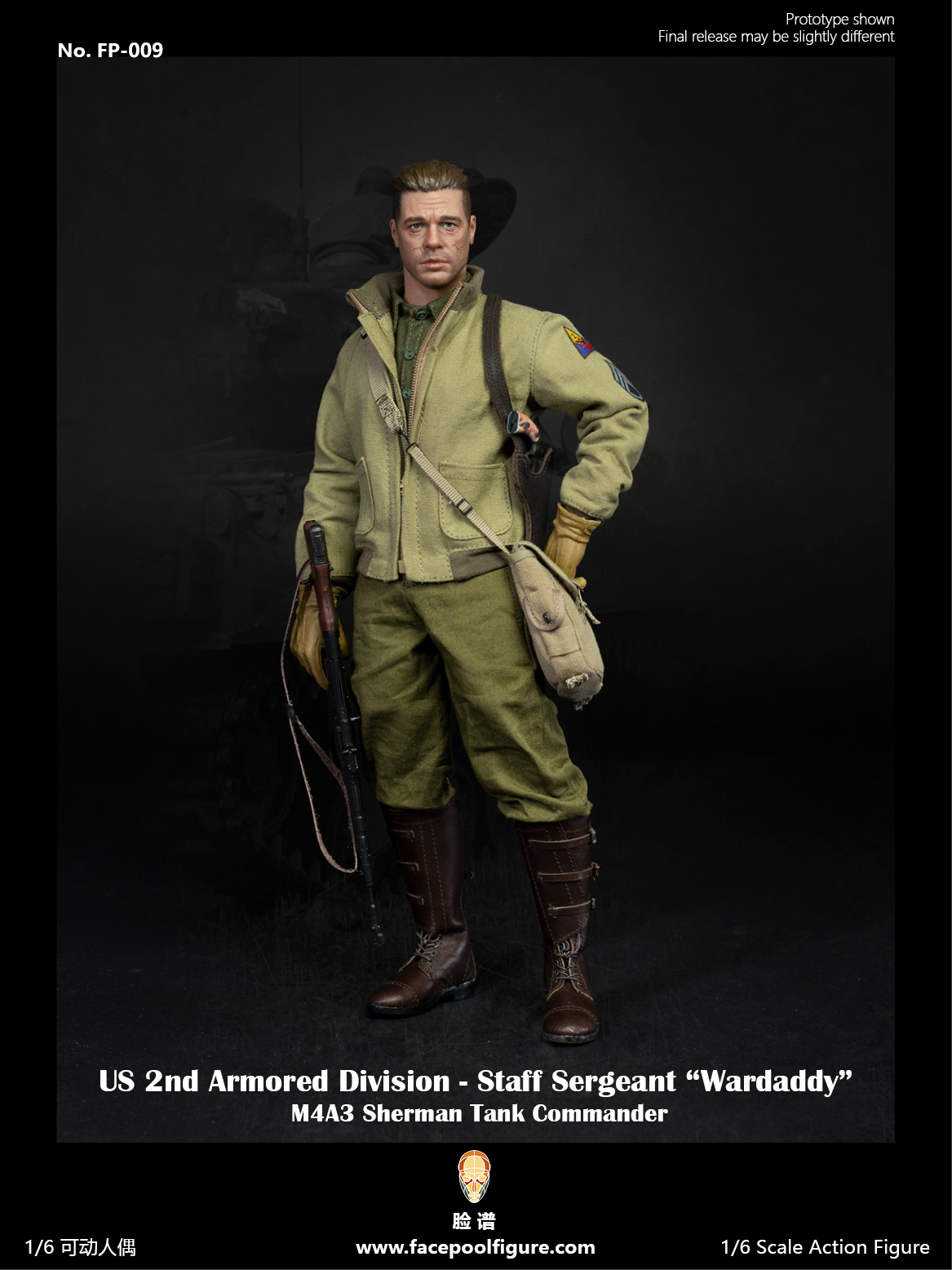 Facepoolfigure FP-009B 1/6 US 2nd Armored Division - Staff Sergeant "Wardaddy" (Special Edition)