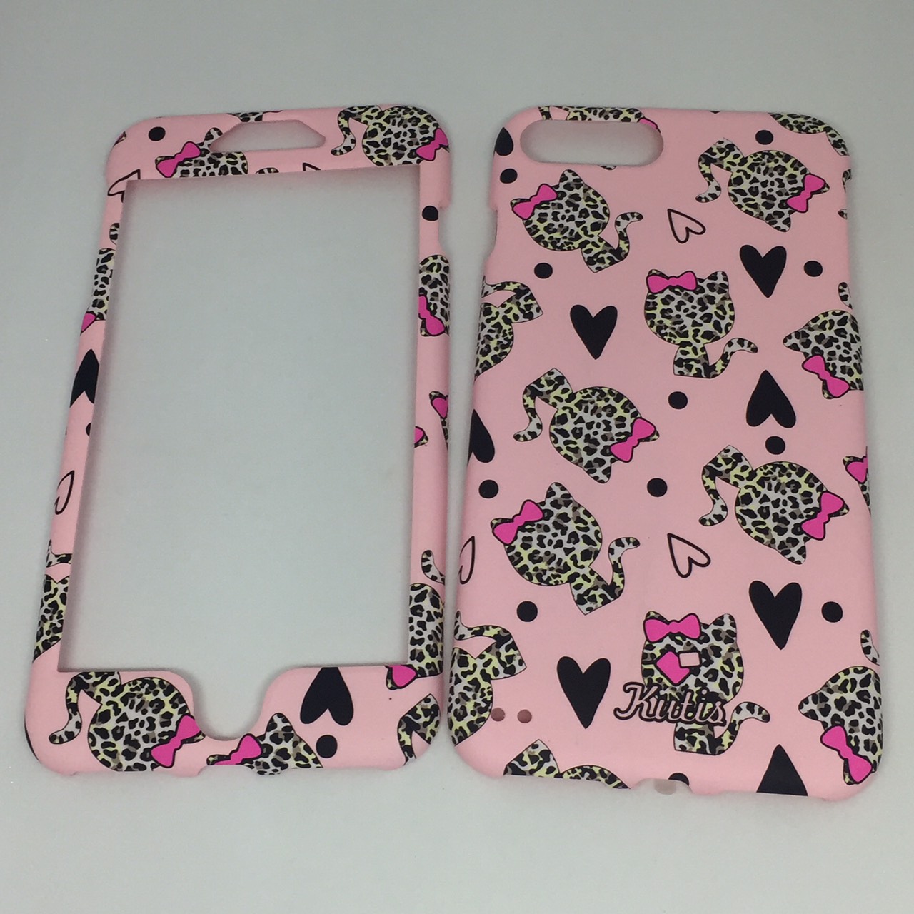 เคสคูทิส(Kutis)เคสไอโฟน7พลัส,8พลัส(ลายแมวลายเสือสีชมพูnew)มาใหม่ เคสประกบหน้า-หลัง เคสเรืองแสง เคสลายวินเทจ ร้านSuperhero Klongthom