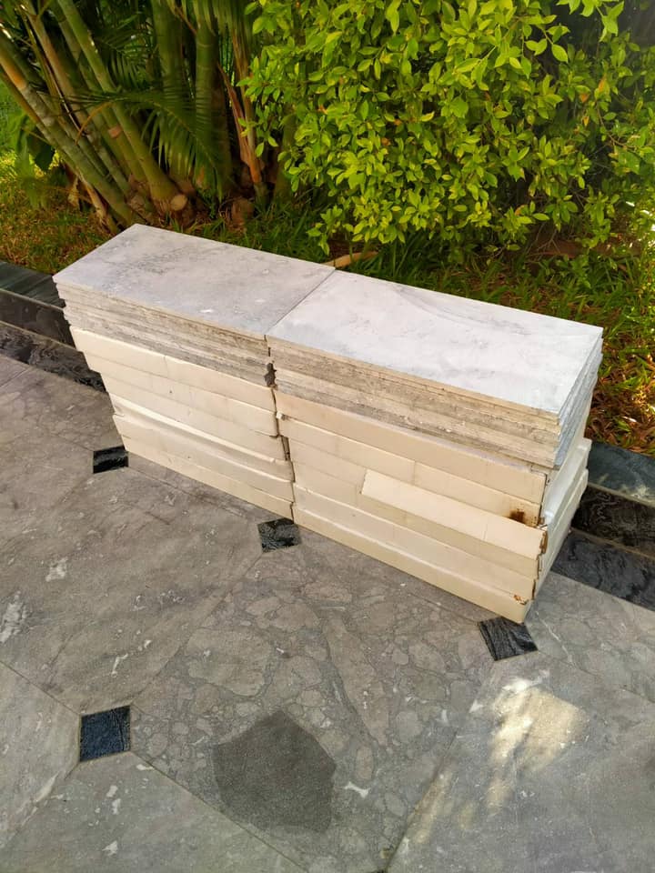 หินธรรมชาติ สีสวย White Cloudy + Silver Grey