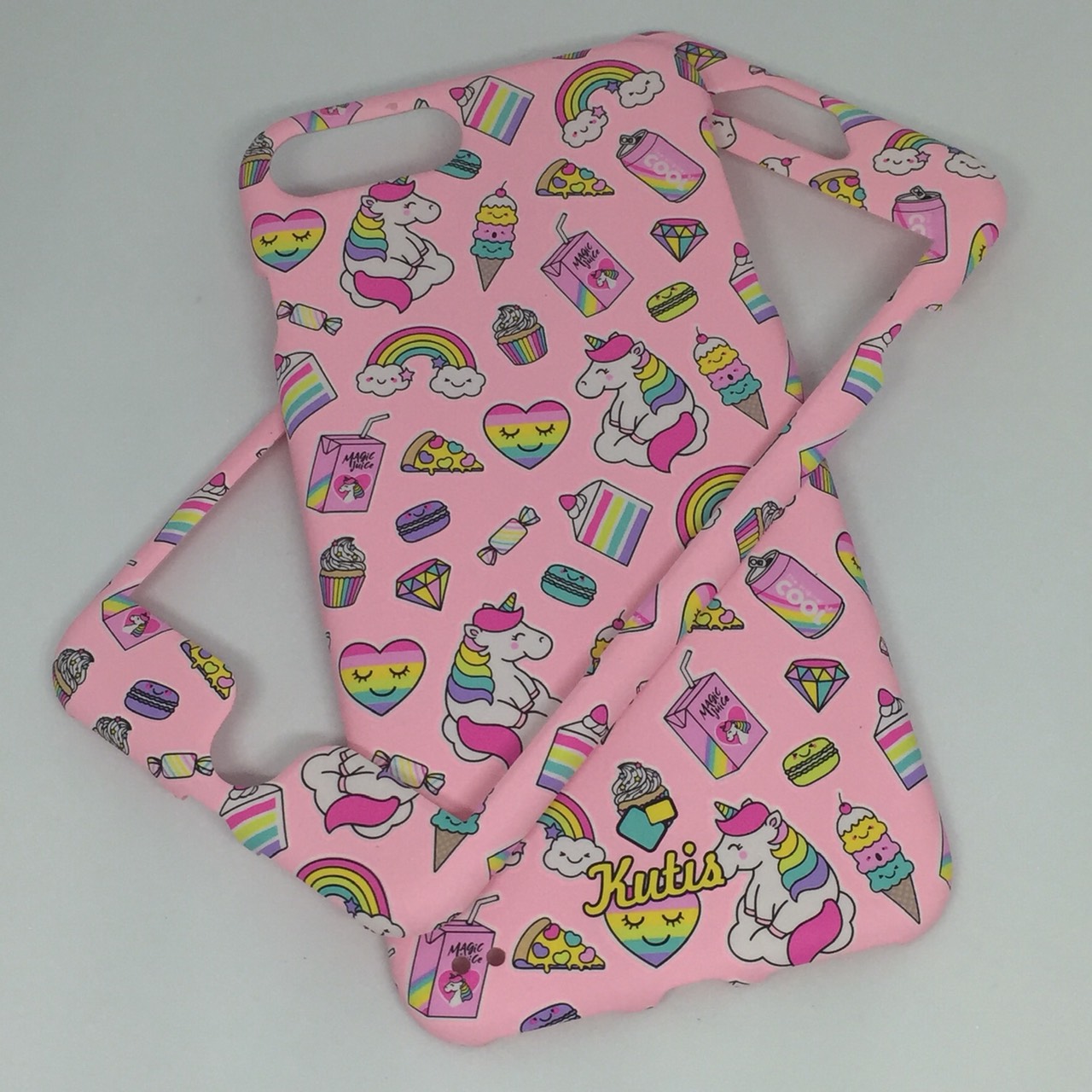 เคสคูทิส(Kutis)ไอโฟน7พลัส,8พลัส(ลายยูนิคอร์นอวบนั่ง)มาใหม่ เคสประกบหน้า-หลัง เคสเรืองแสง เคสลายวินเทจ ร้านSuperhero Klongthom