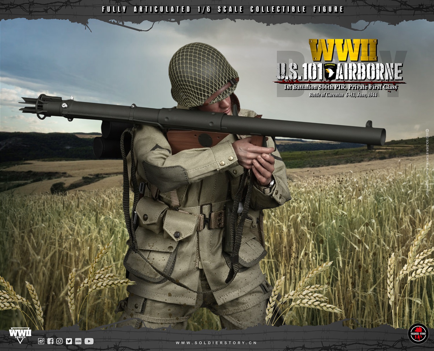 Soldier Story SS-126 1/6 WWII U.S. 101st Airborne - 1st Battalion 506th PIR, Private First Class