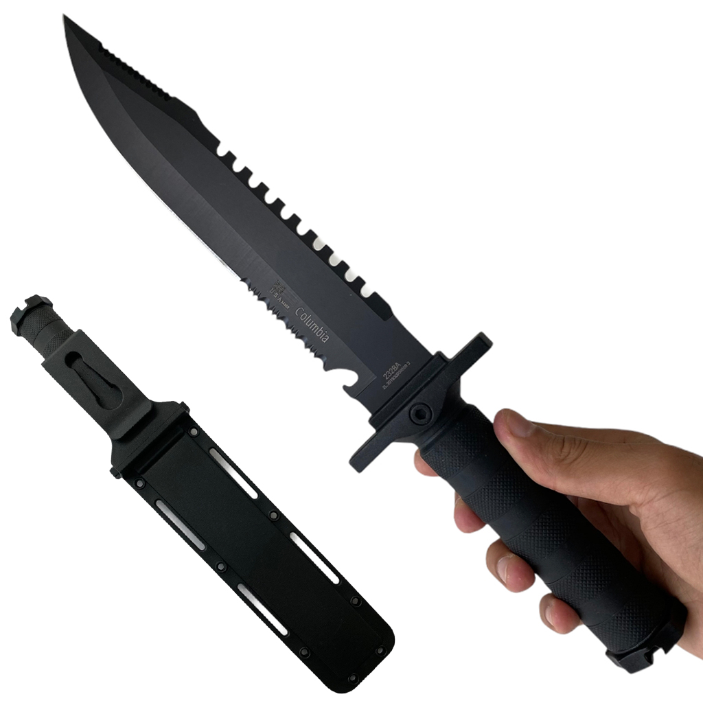 มีดใบตาย มีดพก Columbia 2328A ยาว 13.6 นิ้ว (34.5 ซม.) พร้อมปลอกมีด ABS เหน็บเข็มขัดสำหรับเก็บมีด