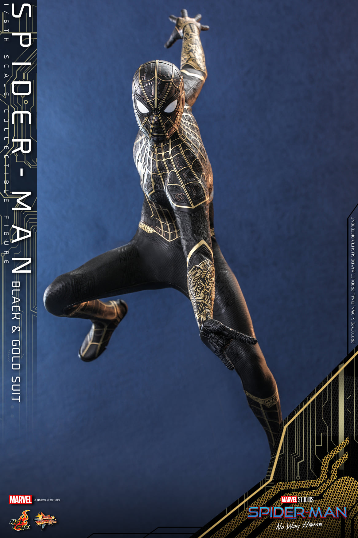 Hot Toys MMS604 1/6 Spider-Man: No Way Home - Spider-Man (Black & Gold Suit)