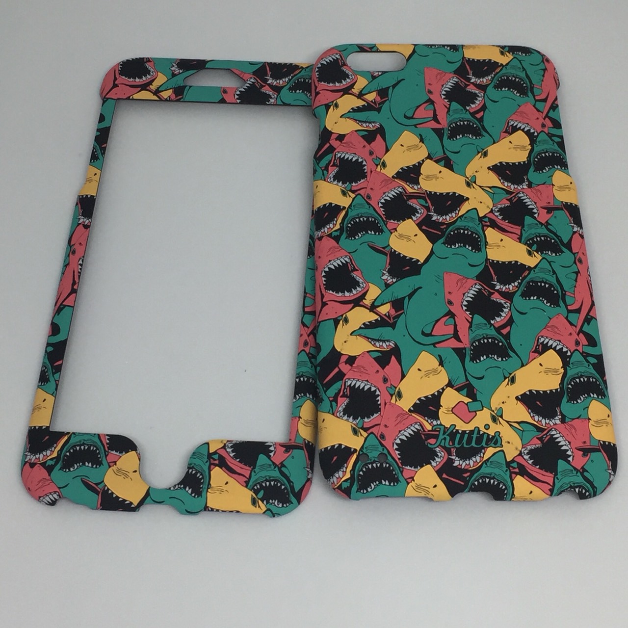 เคสคูทิส (Kutis) ไอโฟน6พลัส,6Sพลัส (ลายฉลามเขียว-แดง)มาใหม่ เคสประกบหน้า-หลัง เคสเรืองแสง เคสลายวินเทจ