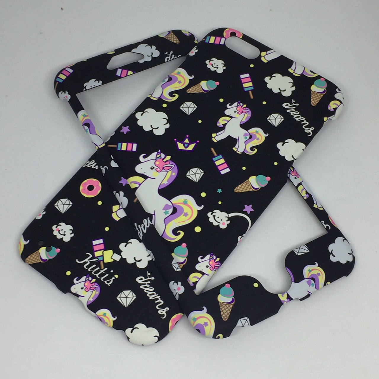 เคสคูทิส(Kutis)เคสไอโฟน6พลัส,6Sพลัส(ลายยูนิคอร์นใหญ่สีดำ)มาใหม่ เคสประกบหน้า-หลัง เคสเรืองแสง เคสลายวินเทจ ร้านSuperhero Klongthom