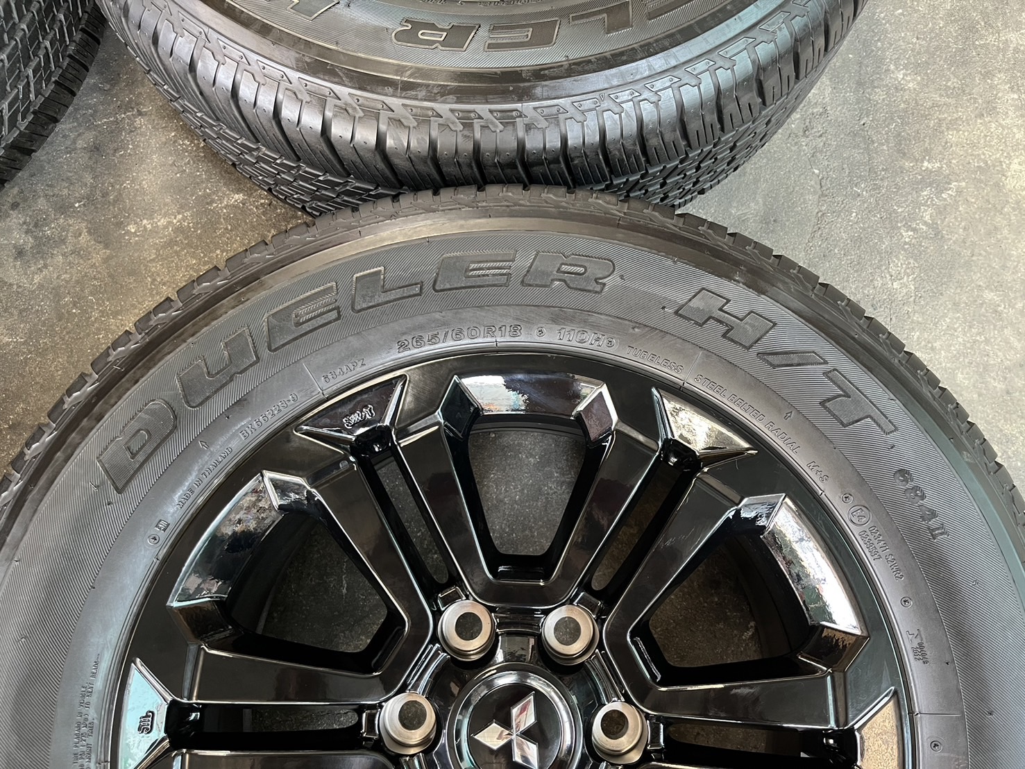 ✨ล้อแม็ก✨Mitsu Triton Athlete ขอบ 18 สีดำแท้💯พร้อมยาง 265-60-18 Bridgestone💥ปี 22💥