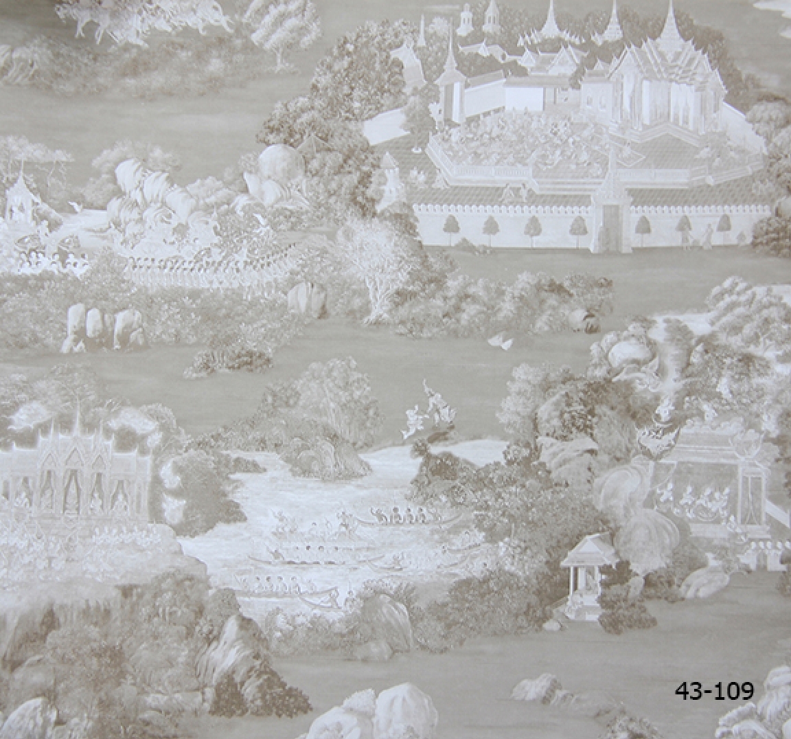 วอลล์เปเปอร์ลายไทย พระราชวัง สีเทา