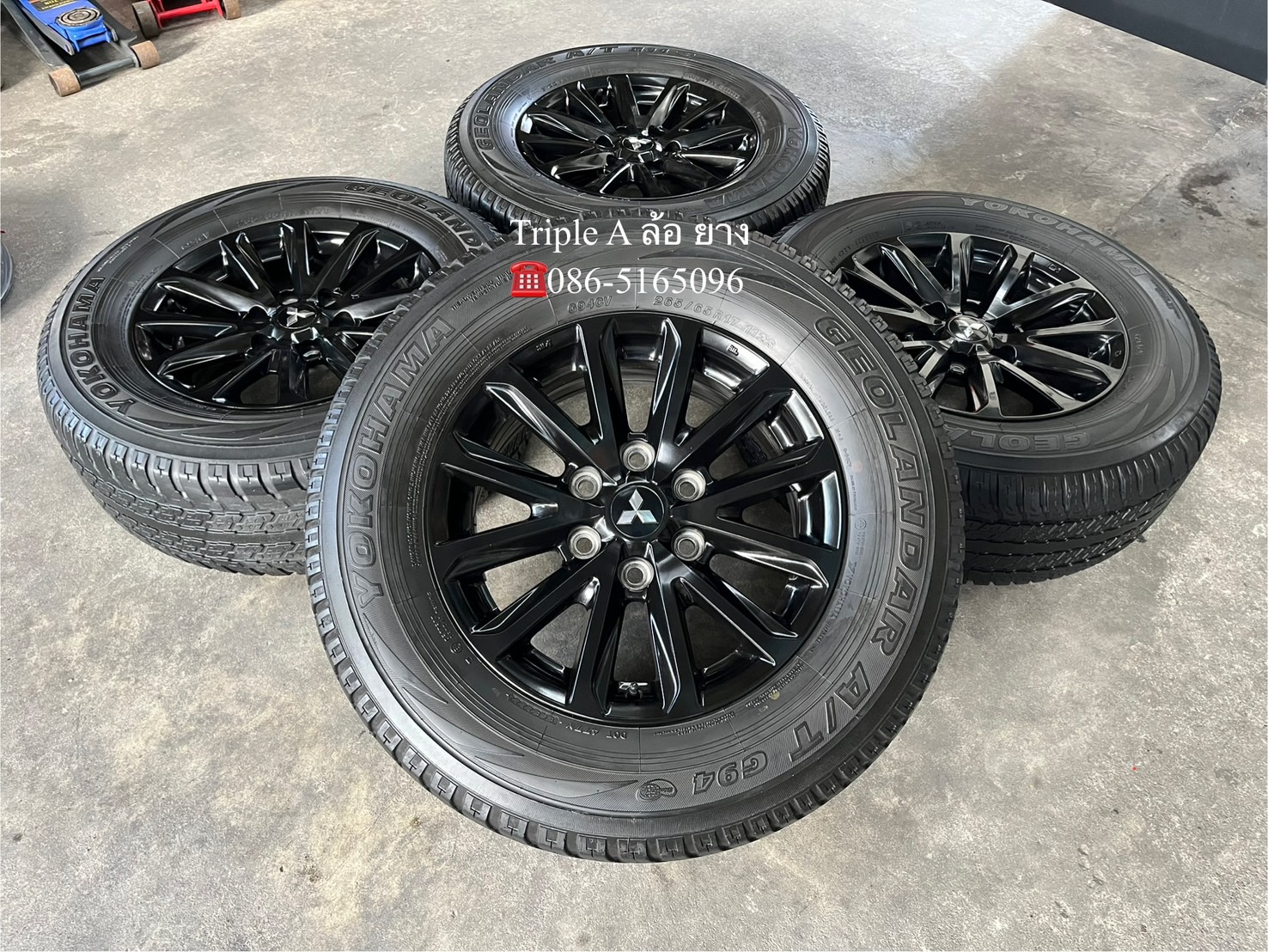 ✨ล้อแม็ก✨Mitsu Triton Plus ขอบ 17 สีดำ แถมยาง 265-65-17 Yokohama ปี 22